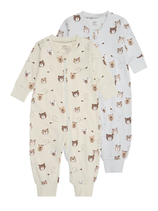 Lindex Lindex Pidžama set  golublje plava / smeđa / pastelno zelena / prljavo bijela