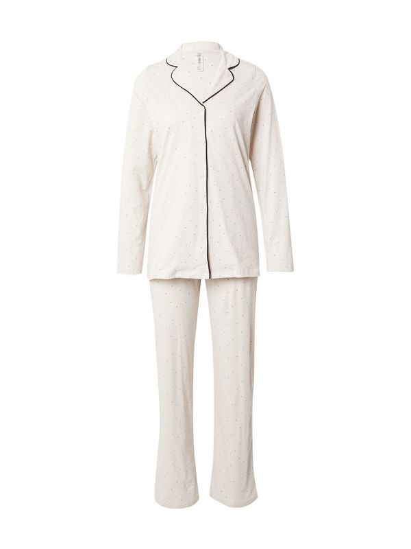 Lindex Lindex Pidžama  svijetlobež / crna