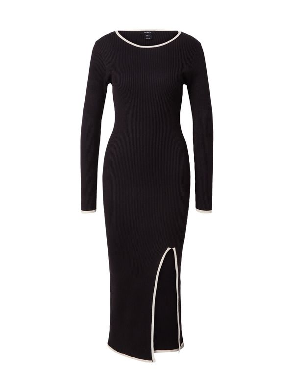 Lindex Lindex Pletena haljina 'Jade'  crna / prljavo bijela