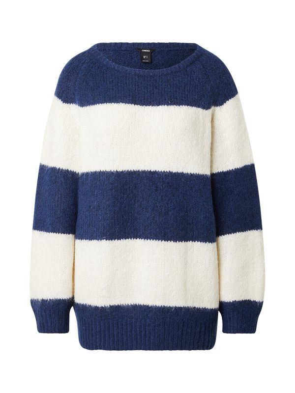 Lindex Lindex Pulover 'Lena'  tamno plava / vuneno bijela