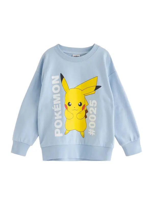 Lindex Lindex Sweater majica 'Pokemon'  svijetloplava / žuta / crna / bijela