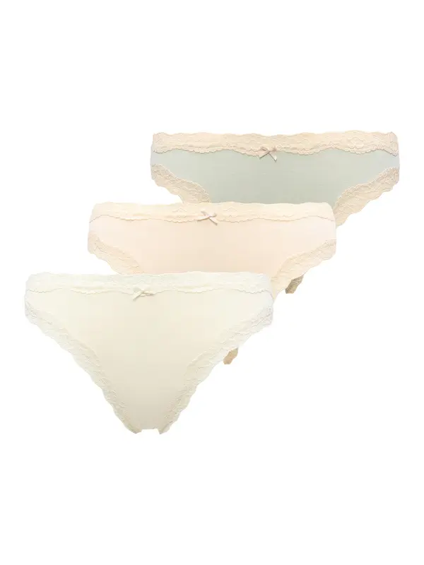 Lindex Lindex Tanga gaćice  pastelno žuta / pastelno zelena / prljavo bijela