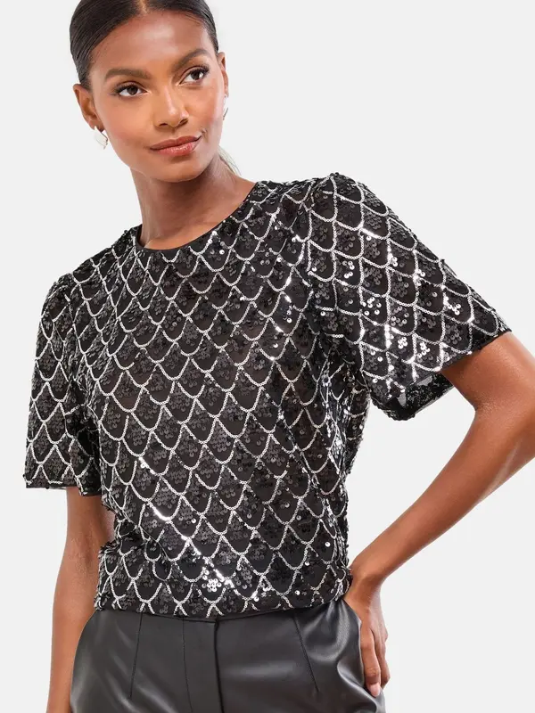 Lipsy Lipsy Bluza  crna / bijela
