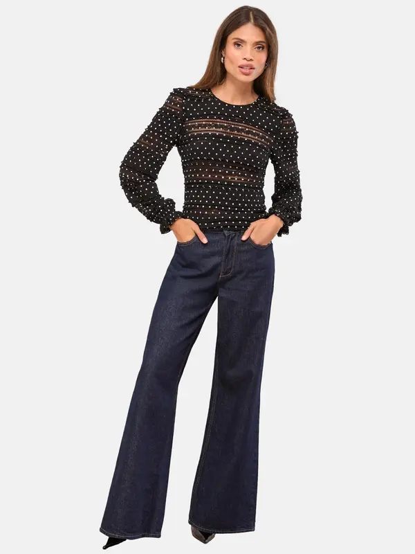 Lipsy Lipsy Bluza  crna / bijela