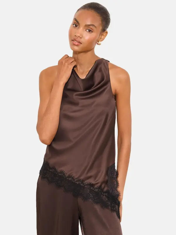 Lipsy Lipsy Bluza  smeđa / crna