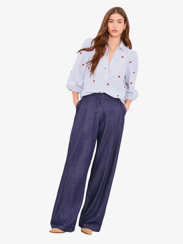 Lipsy Lipsy Bluza  svijetloplava / karmin crvena / bijela