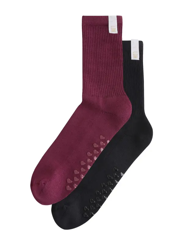 Lipsy Lipsy Čarape  bordo / crna