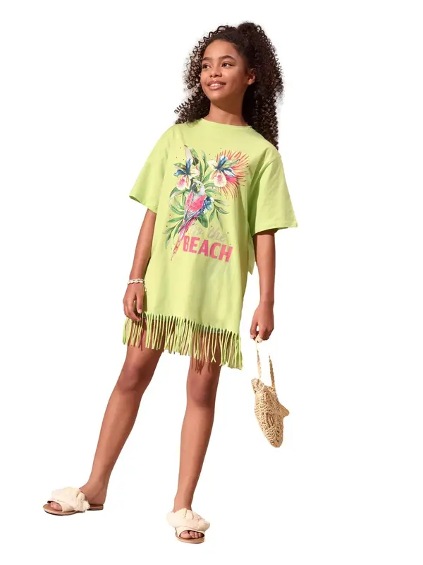Lipsy Lipsy Majica 'Kaftan'  crno plava / zelena / svijetlozelena / svijetloroza