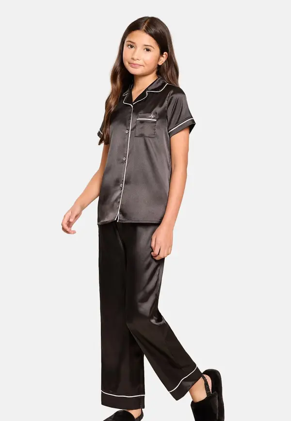 Lipsy Lipsy Pidžama set  crna / bijela