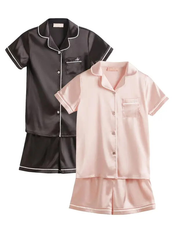 Lipsy Lipsy Pidžama set  pastelno roza / crna
