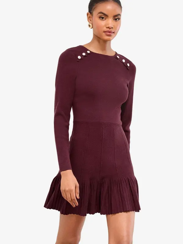 Lipsy Lipsy Pletena haljina  burgund