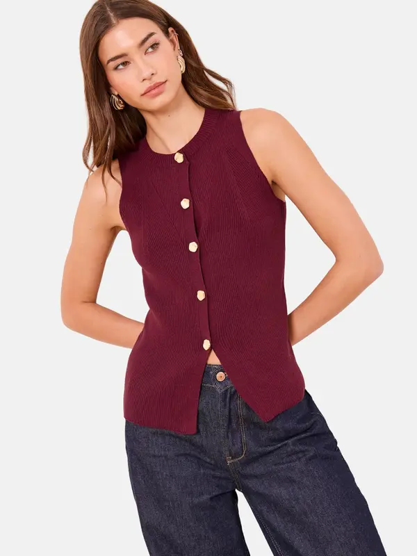 Lipsy Lipsy Prsluk  merlot