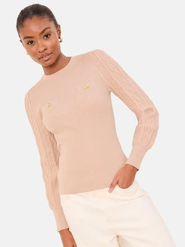 Lipsy Lipsy Pulover  boja devine dlake (camel)