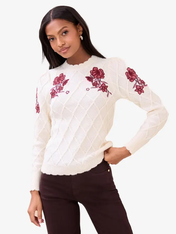 Lipsy Lipsy Pulover  boja pijeska / roza / bordo / lubenica roza