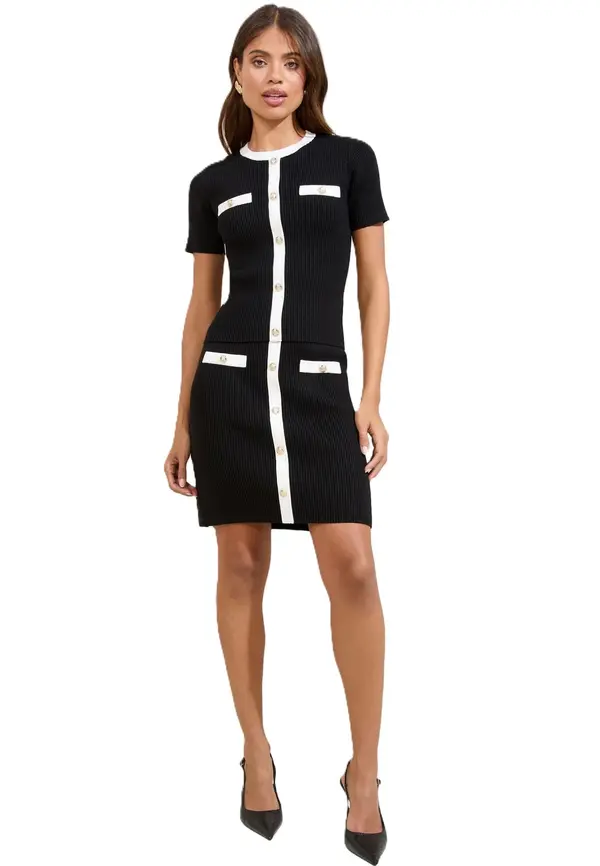 Lipsy Lipsy Pulover  crna / bijela