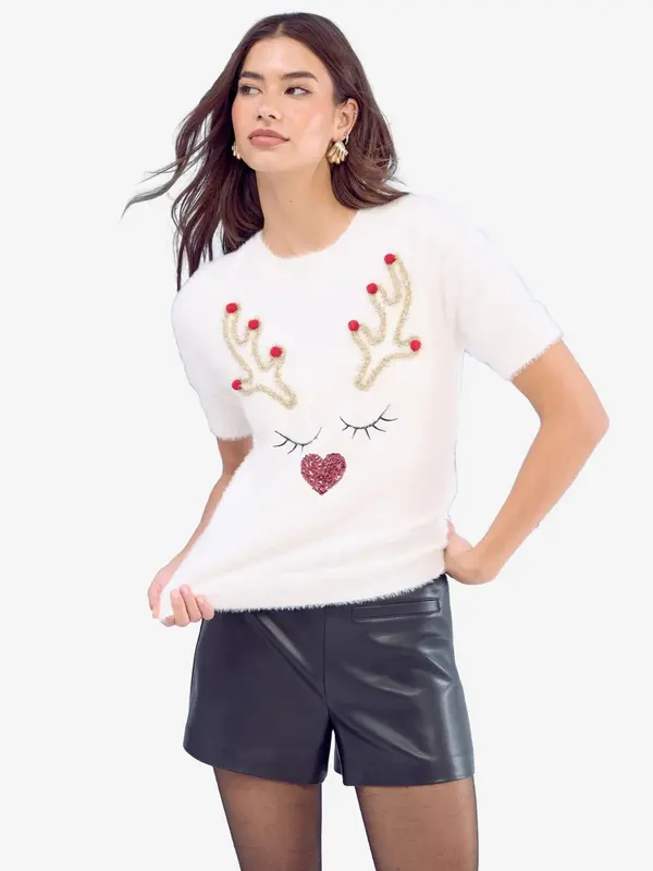 Lipsy Lipsy Pulover  zlatna / svijetlo crvena / crna / bijela