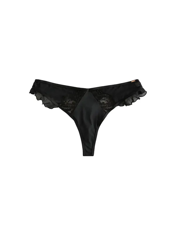 Lipsy Lipsy Tanga gaćice  crna / srebro