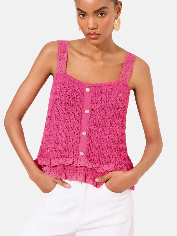Lipsy Lipsy Top s naramenicama  roza
