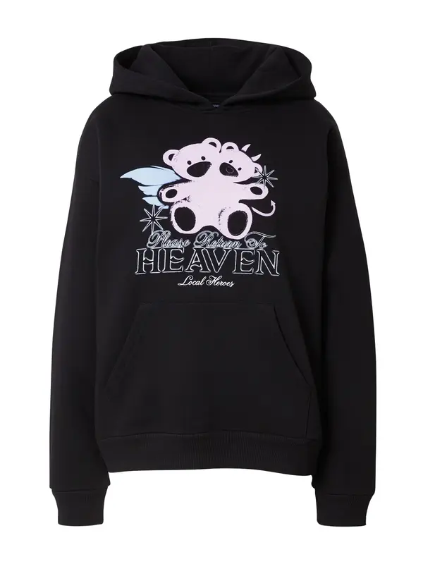 LOCAL HEROES LOCAL HEROES Sweater majica 'RETURN TO HEAVEN OFF'  svijetloplava / pastelno roza / crna / bijela