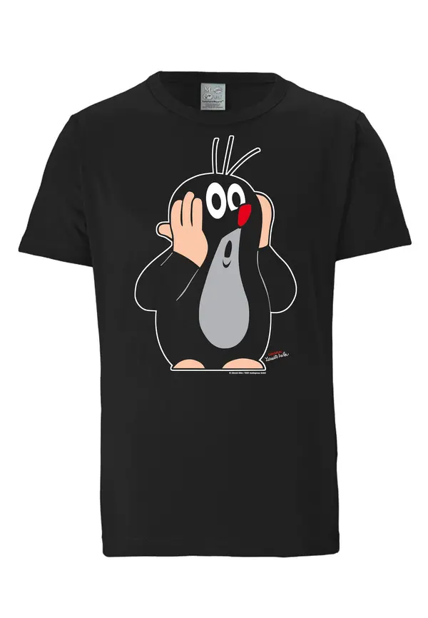 LOGOSHIRT LOGOSHIRT Majica 'Der kleine Maulwurf'  siva / crvena / crna / bijela