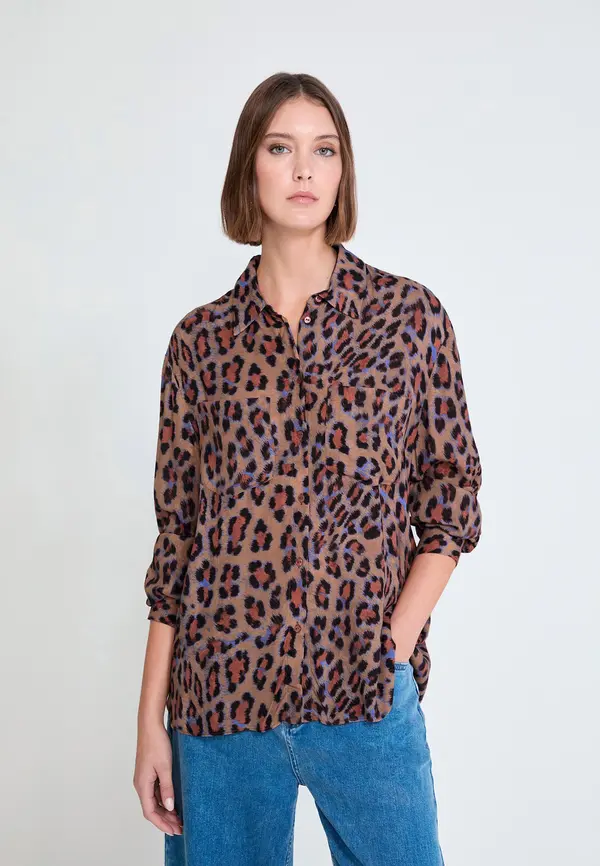 Lola Casademunt Lola Casademunt Bluza  smeđa / ljubičasta / sivkasto ljubičasta (mauve) / crna