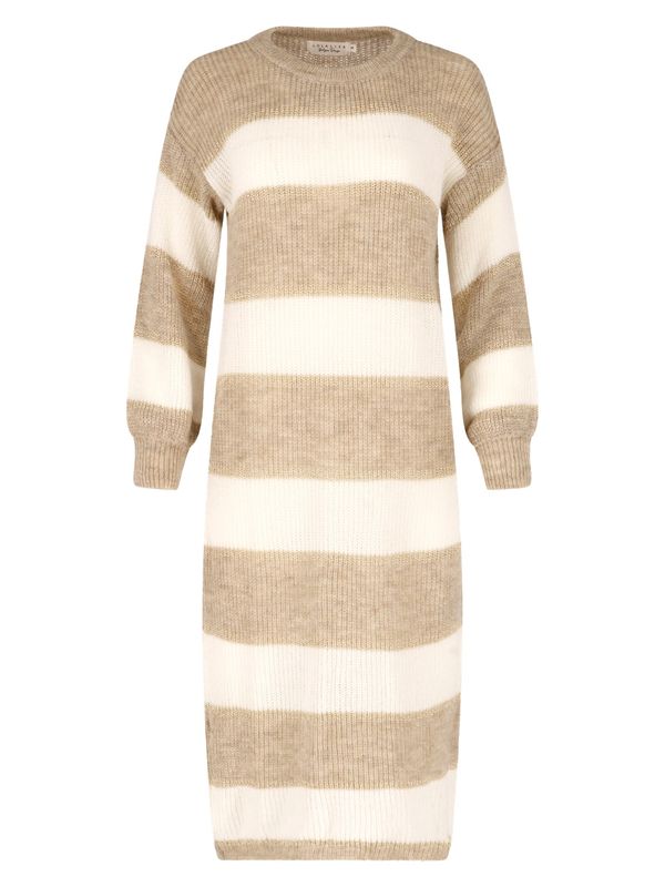 LolaLiza LolaLiza Pletena haljina  taupe siva / bijela