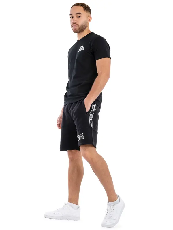 LONSDALE LONSDALE Hlače 'Scarvell'  crna / bijela