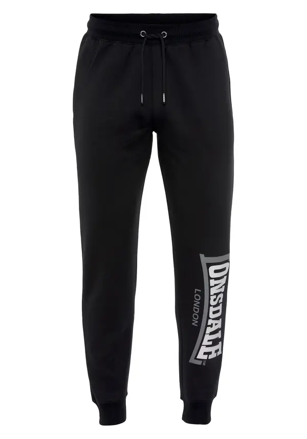 LONSDALE LONSDALE Hlače 'Wooperton'  tamo siva / crna / bijela