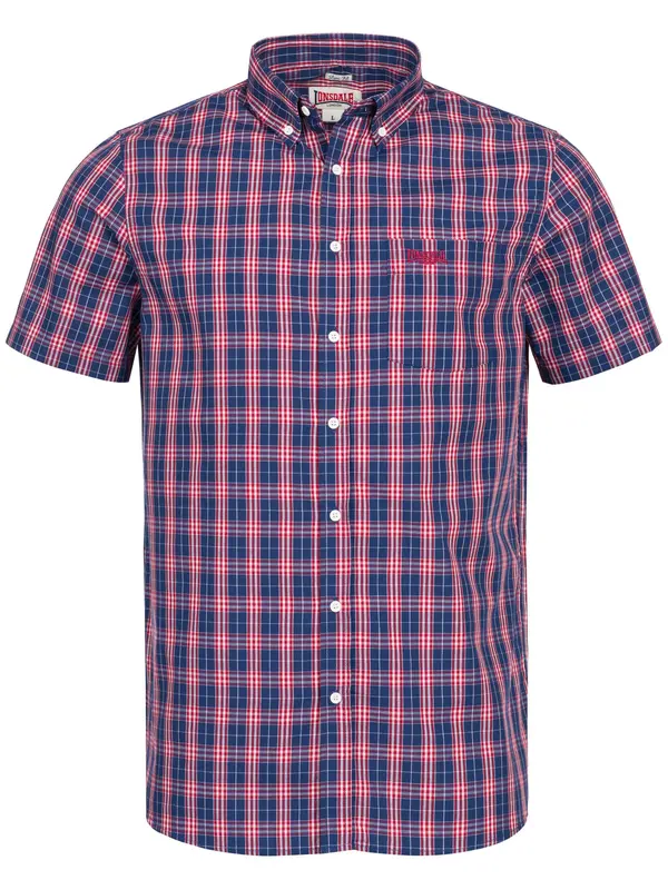 LONSDALE LONSDALE Košulja 'Brixworth'  plava / crvena / bijela