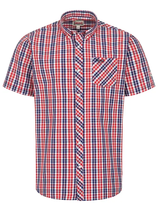 LONSDALE LONSDALE Košulja ' BRIXWORTH '  plava / crvena / bijela