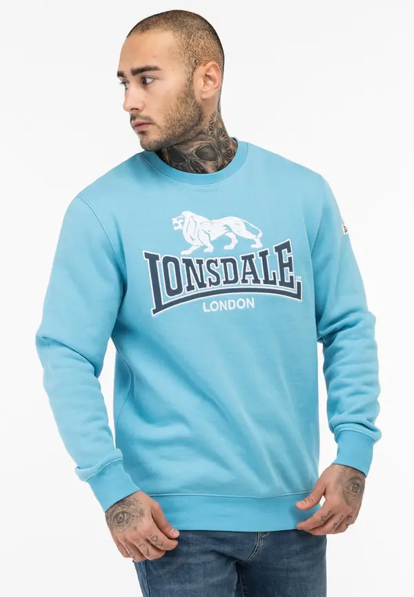 Lonsdale London Lonsdale London Sweater majica 'Lawins'  mornarsko plava / svijetloplava / bijela