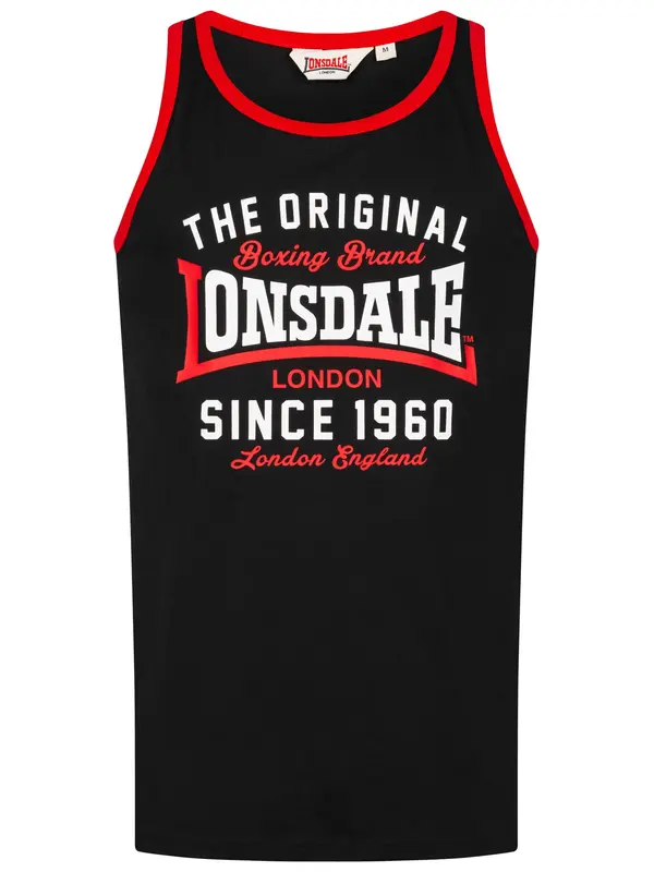 LONSDALE LONSDALE Majica 'Andover'  crvena / crna / bijela