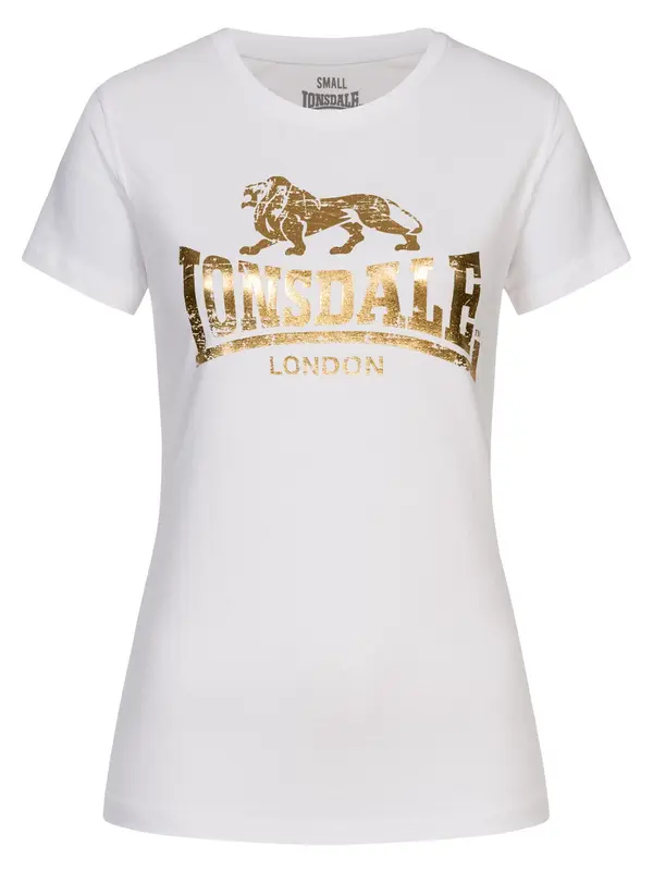 LONSDALE LONSDALE Majica 'Bantry'  zlatna / bijela