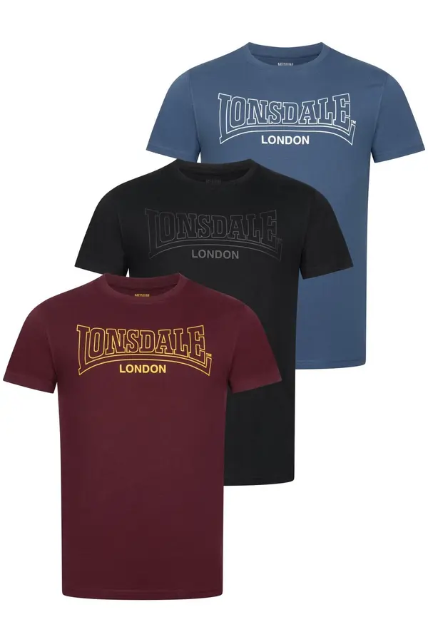 LONSDALE LONSDALE Majica 'Beanley'  mornarsko plava / krvavo crvena / crna