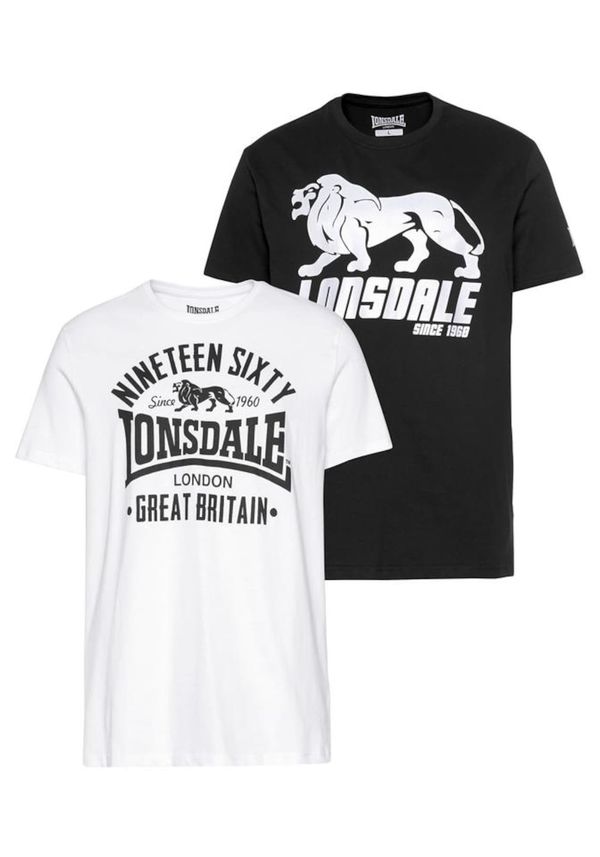 LONSDALE LONSDALE Majica 'Bylchan'  crna / bijela