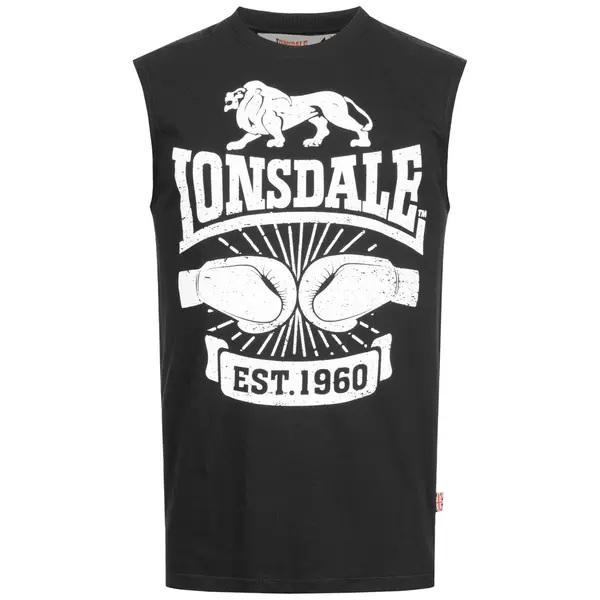 LONSDALE LONSDALE Majica 'Cleator'  crna / bijela