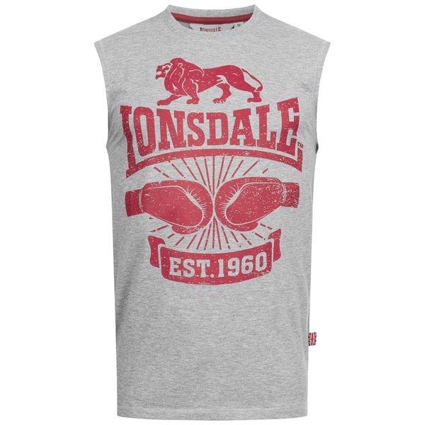 LONSDALE LONSDALE Majica 'Cleator'  siva / crvena