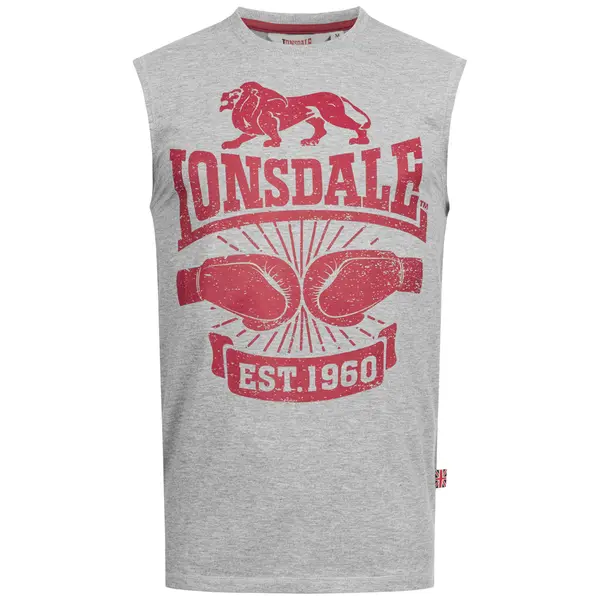LONSDALE LONSDALE Majica 'Cleator'  svijetlosiva / krvavo crvena