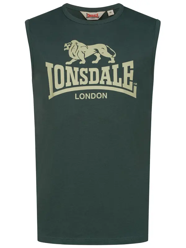 LONSDALE LONSDALE Majica 'Clopton'  sivkasto zelena / tamno zelena