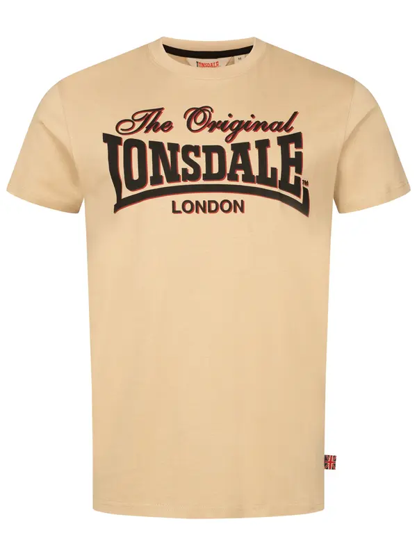 LONSDALE LONSDALE Majica 'Cotha'  pijesak / jarko crvena / crna