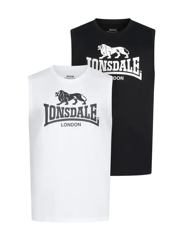LONSDALE LONSDALE Majica  crna / bijela