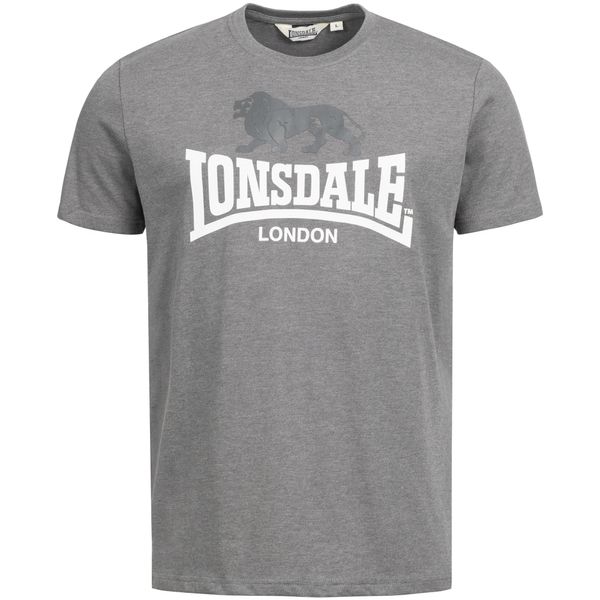 LONSDALE LONSDALE Majica 'Gargrave'  tamo siva / bijela