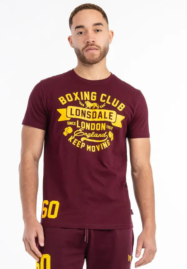 LONSDALE LONSDALE Majica 'Gruting'  narančasto žuta / boja vina