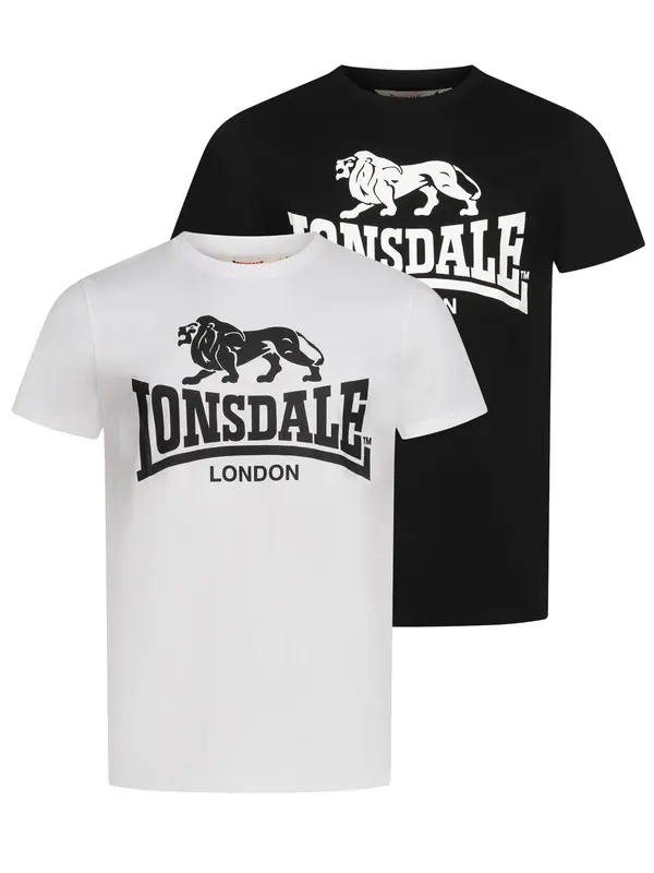 LONSDALE LONSDALE Majica 'Kelso'  crna / bijela