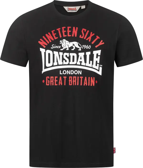 LONSDALE LONSDALE Majica 'Kilchoan'  crvena / crna / bijela