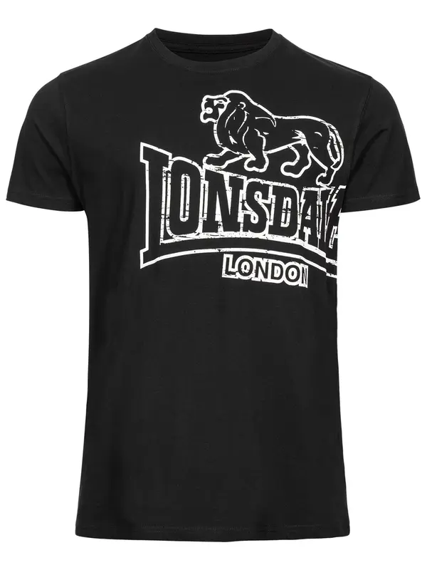 LONSDALE LONSDALE Majica 'Langsett'  crna / bijela