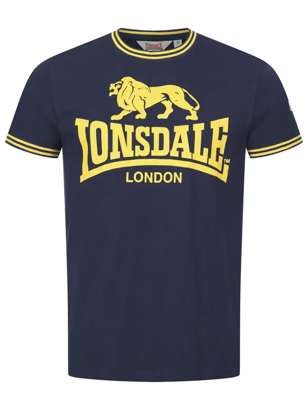 LONSDALE LONSDALE Majica 'LEES'  mornarsko plava / žuta