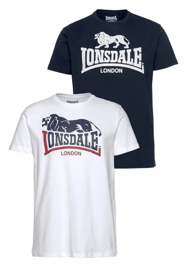 LONSDALE LONSDALE Majica 'Loscoe'  morsko plava / tamno crvena / bijela