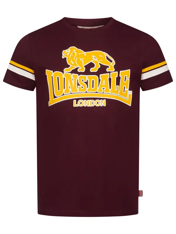 LONSDALE LONSDALE Majica 'Methley'  žuta / tamno crvena / bijela