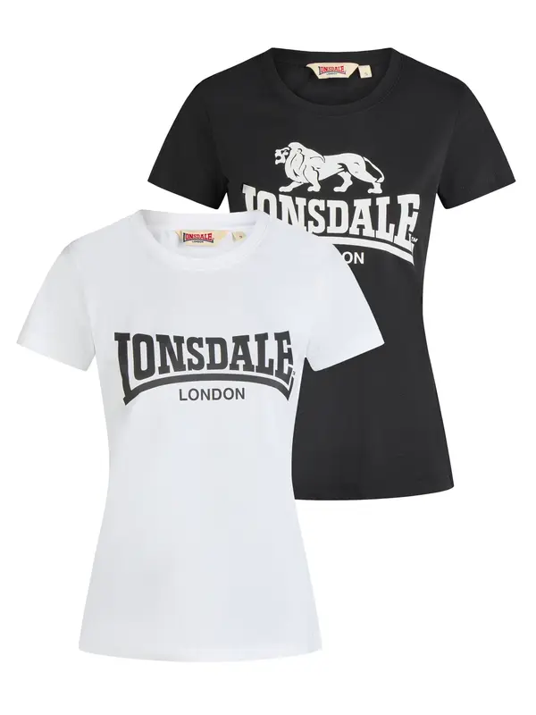 LONSDALE LONSDALE Majica 'Nash'  crna / bijela